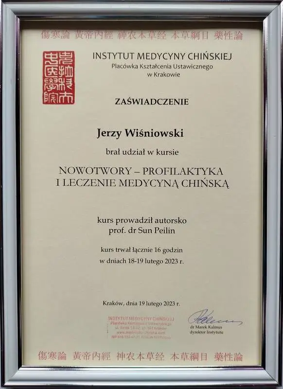 Certyfikat terapii ciała
